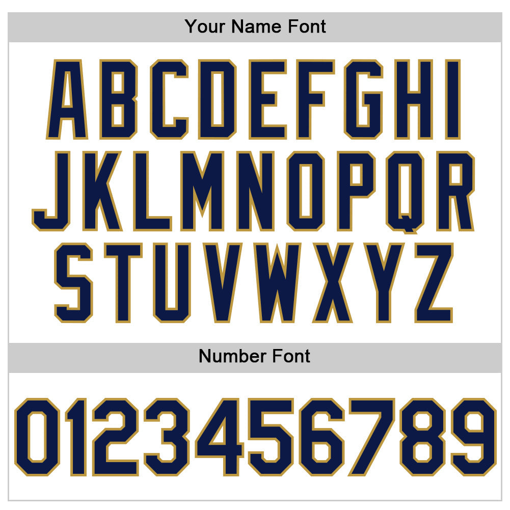 Custom White Navy-Old Gold Line Authentic Baseball Jersey view 5