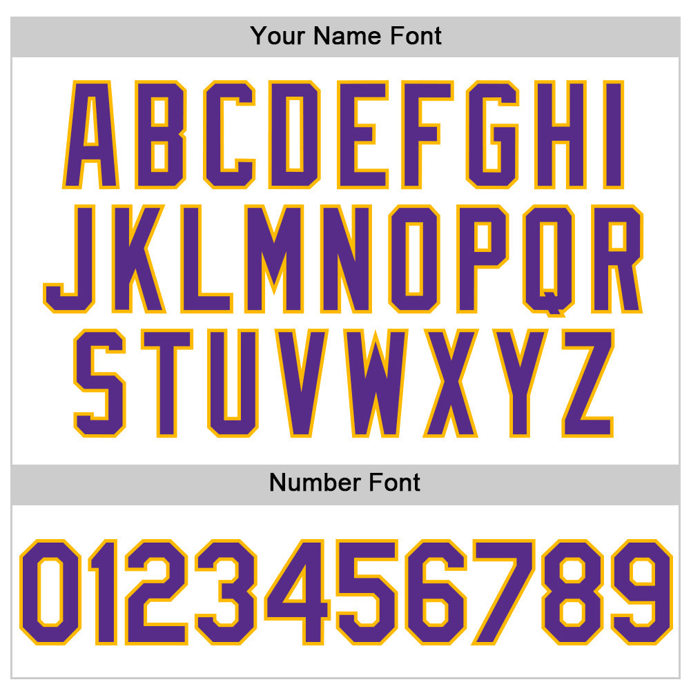 Custom White Purple-Gold Line Authentic Baseball Jersey view 5