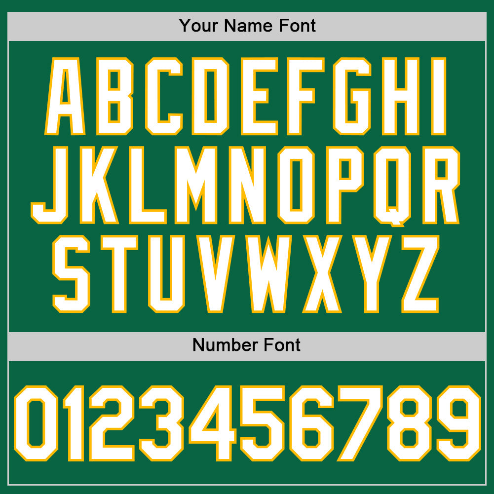 Custom Kelly Green White-Gold Line Authentic Baseball Jersey view 5