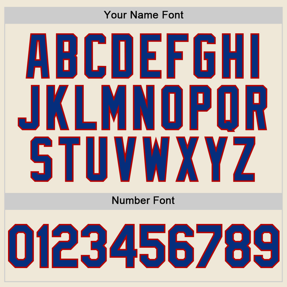 Custom Cream Royal-Red Line Authentic Baseball Jersey view 5