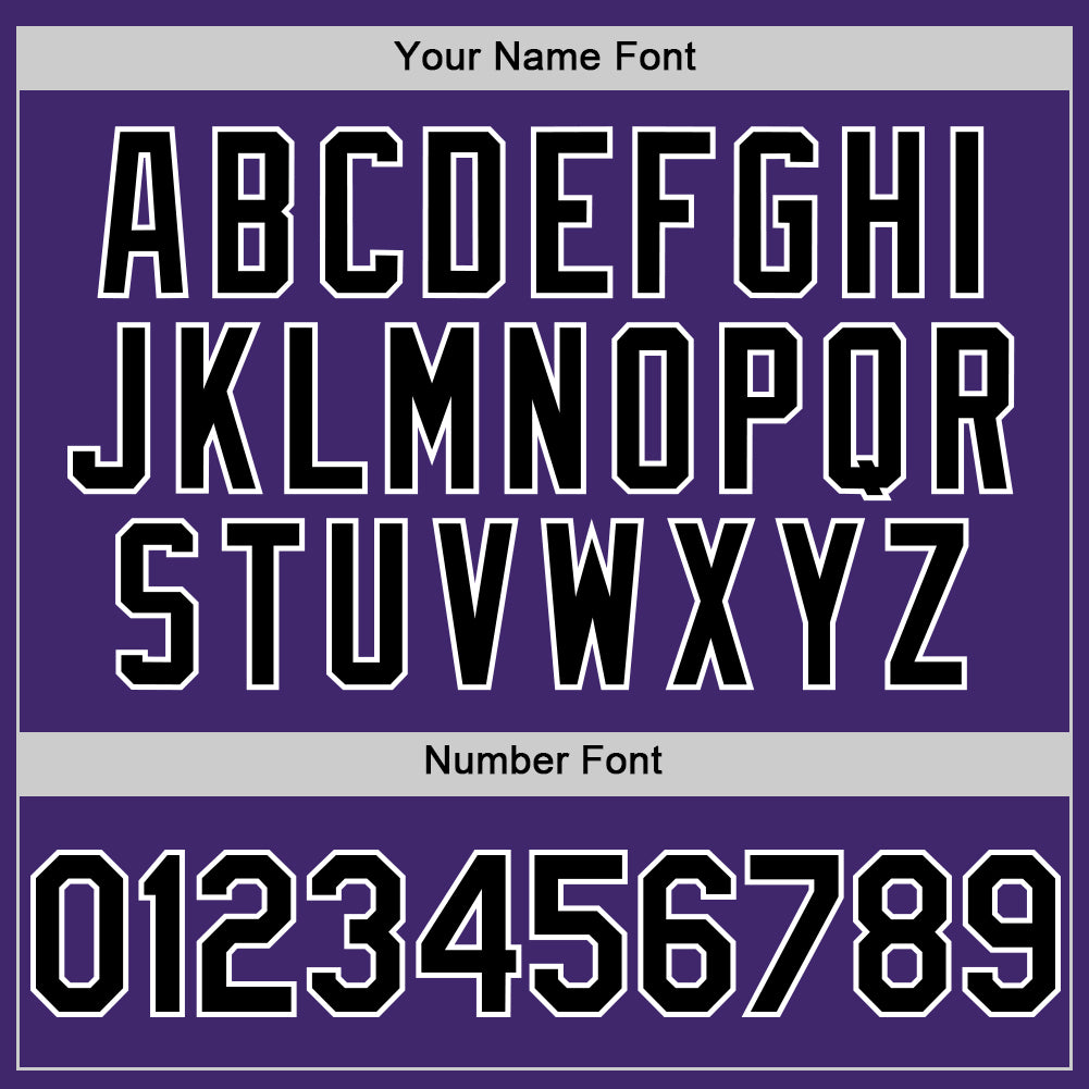 Custom Purple Black-White Line Authentic Baseball Jersey view 5