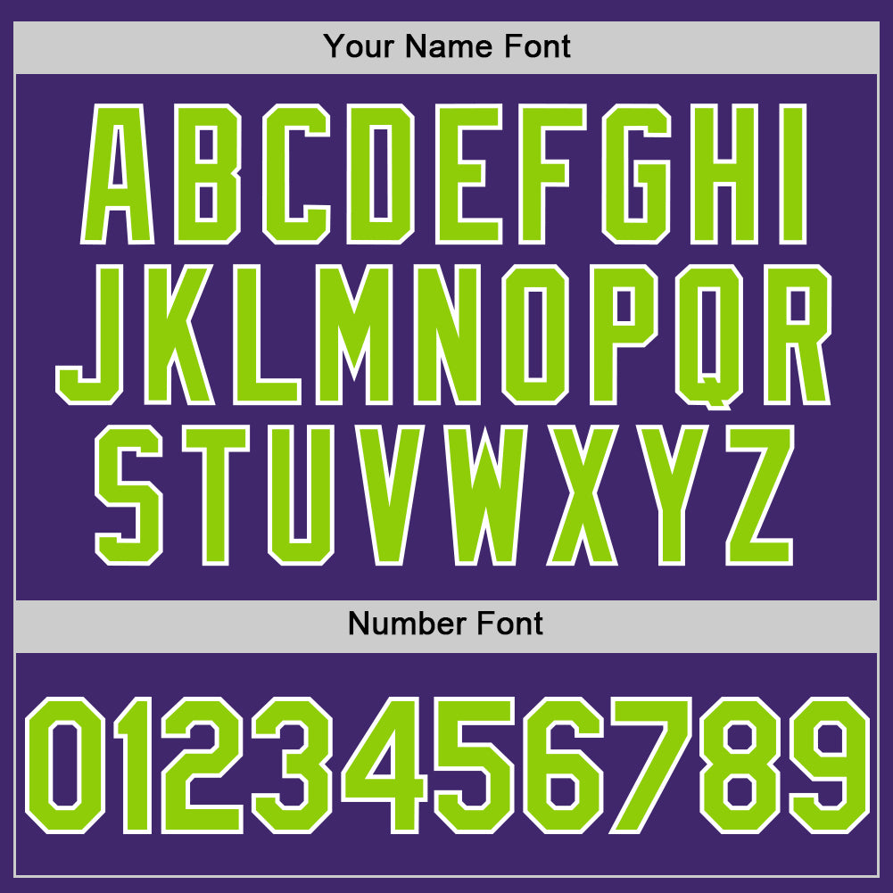 Custom Purple Neon Green-White Line Authentic Baseball Jersey view 5