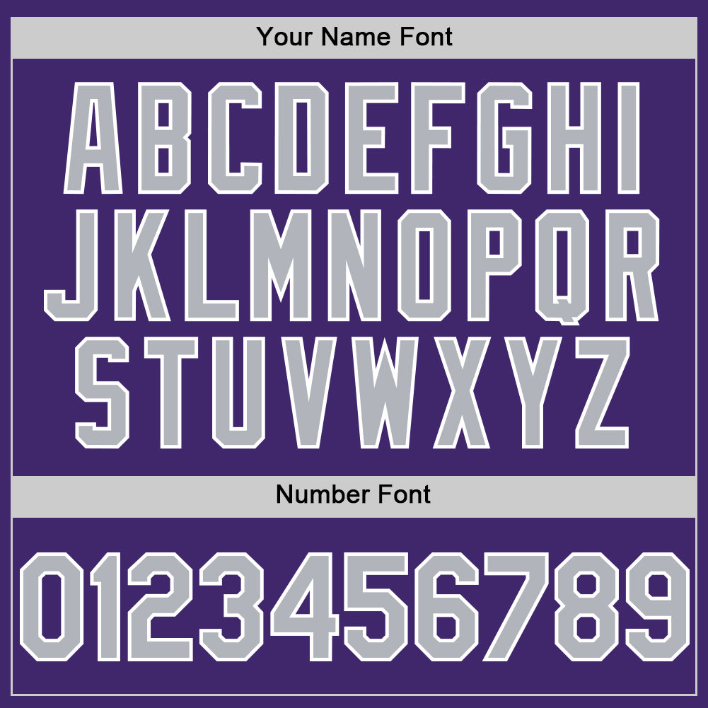 Custom Purple Gray-White Line Authentic Baseball Jersey view 5