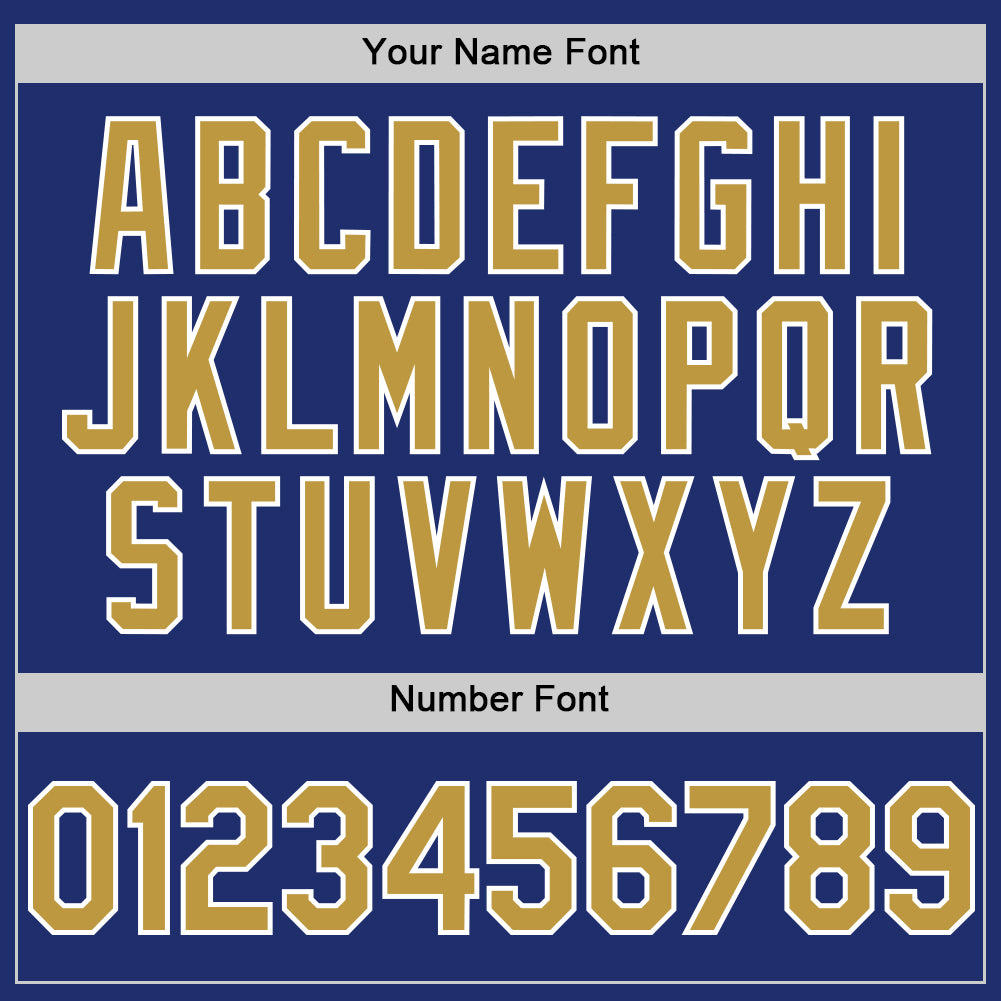Custom Royal Old Gold-White Line Authentic Baseball Jersey view 5