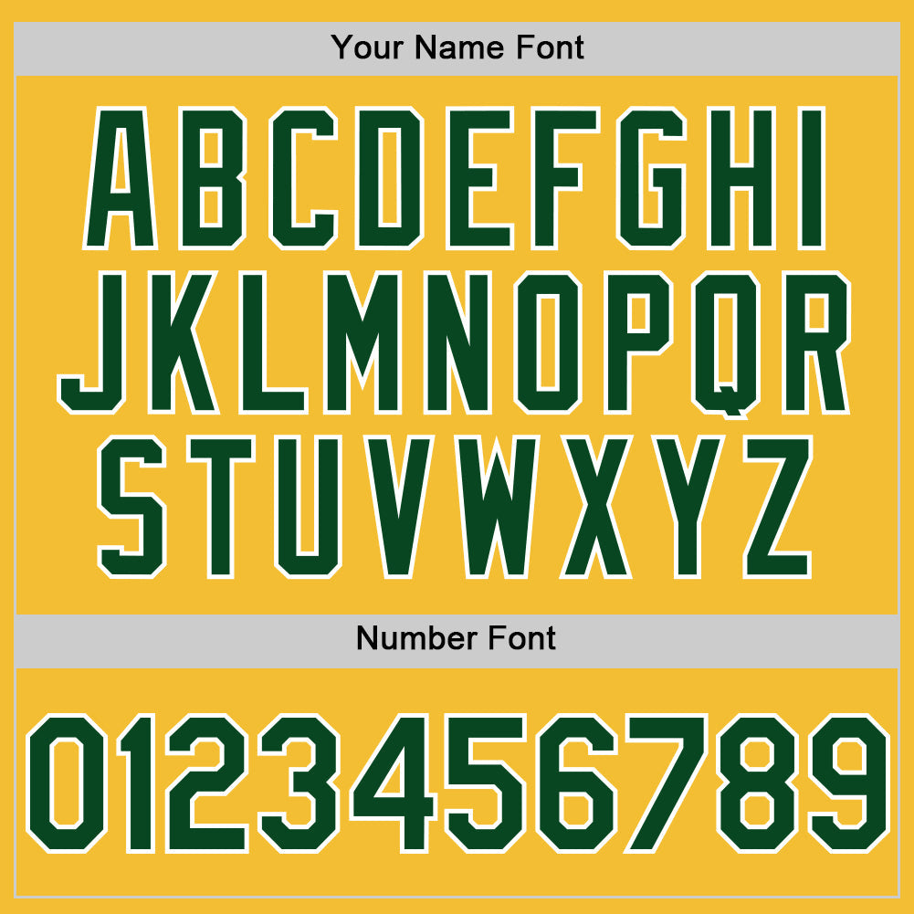Custom Gold Green-White Line Authentic Baseball Jersey view 5