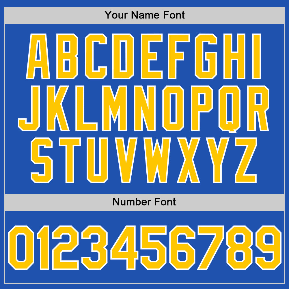 Custom Thunder Blue Yellow-White Line Authentic Baseball Jersey view 5