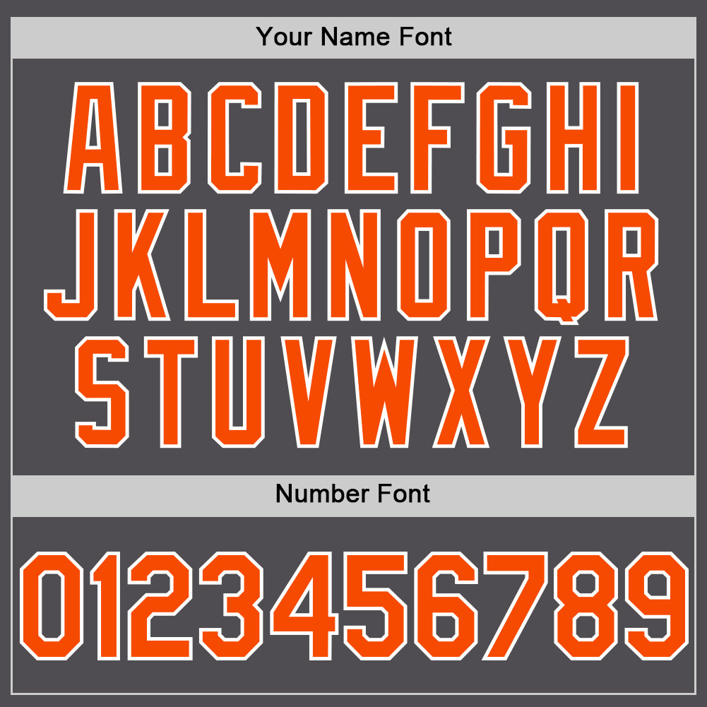 Custom Steel Gray Orange-White Line Authentic Baseball Jersey view 5