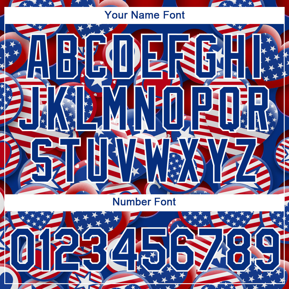 Custom Red Royal-White 3D American Flag Patriotic Performance T-Shirt view 4