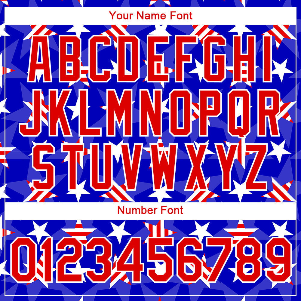 Custom Royal Red-White 3D American Flag Patriotic Performance T-Shirt view 4