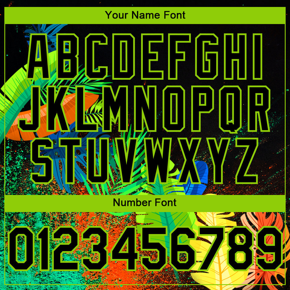 Custom Black Neon Green 3D Pattern Design Holi Festival Color Powder Authentic Baseball Jersey view 5