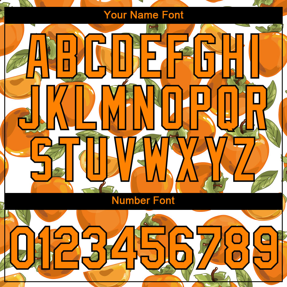 Custom White Bay Orange-Black 3D Pattern Design Summer Holiday Fruit Performance T-Shirt view 4