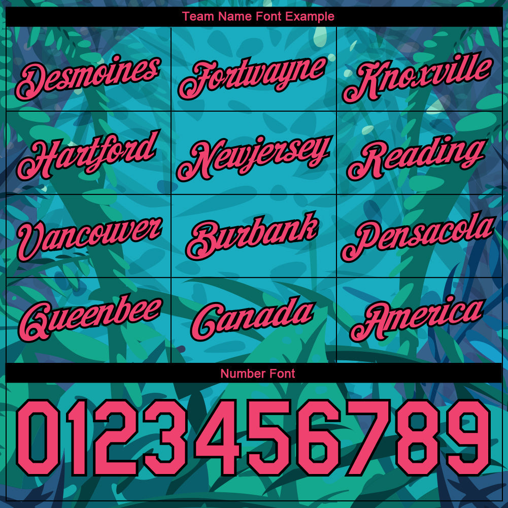 Custom Green Neon Pink-Black 3D Pattern Design Tropical Hawaii Pelican Performance T-Shirt view 3