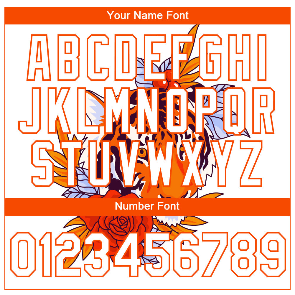 Custom White Orange 3D Pattern Design Tiger Performance T-Shirt view 4