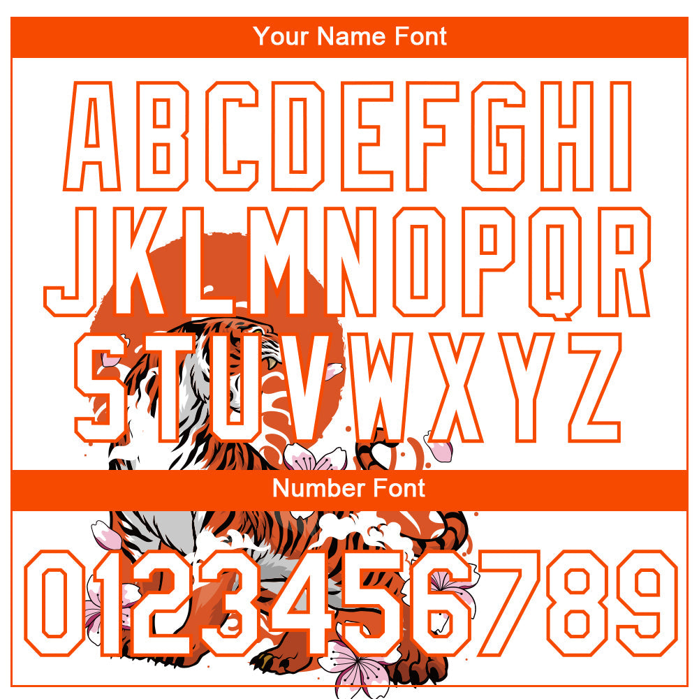 Custom White Orange 3D Pattern Design Tiger Performance T-Shirt view 4