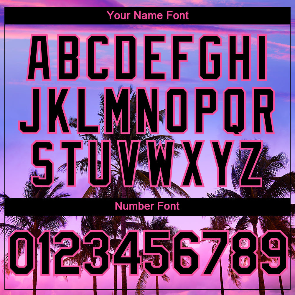 Custom Purple Black-Pink 3D Pattern Design Hawaii Palm Trees Authentic Baseball Jersey view 5
