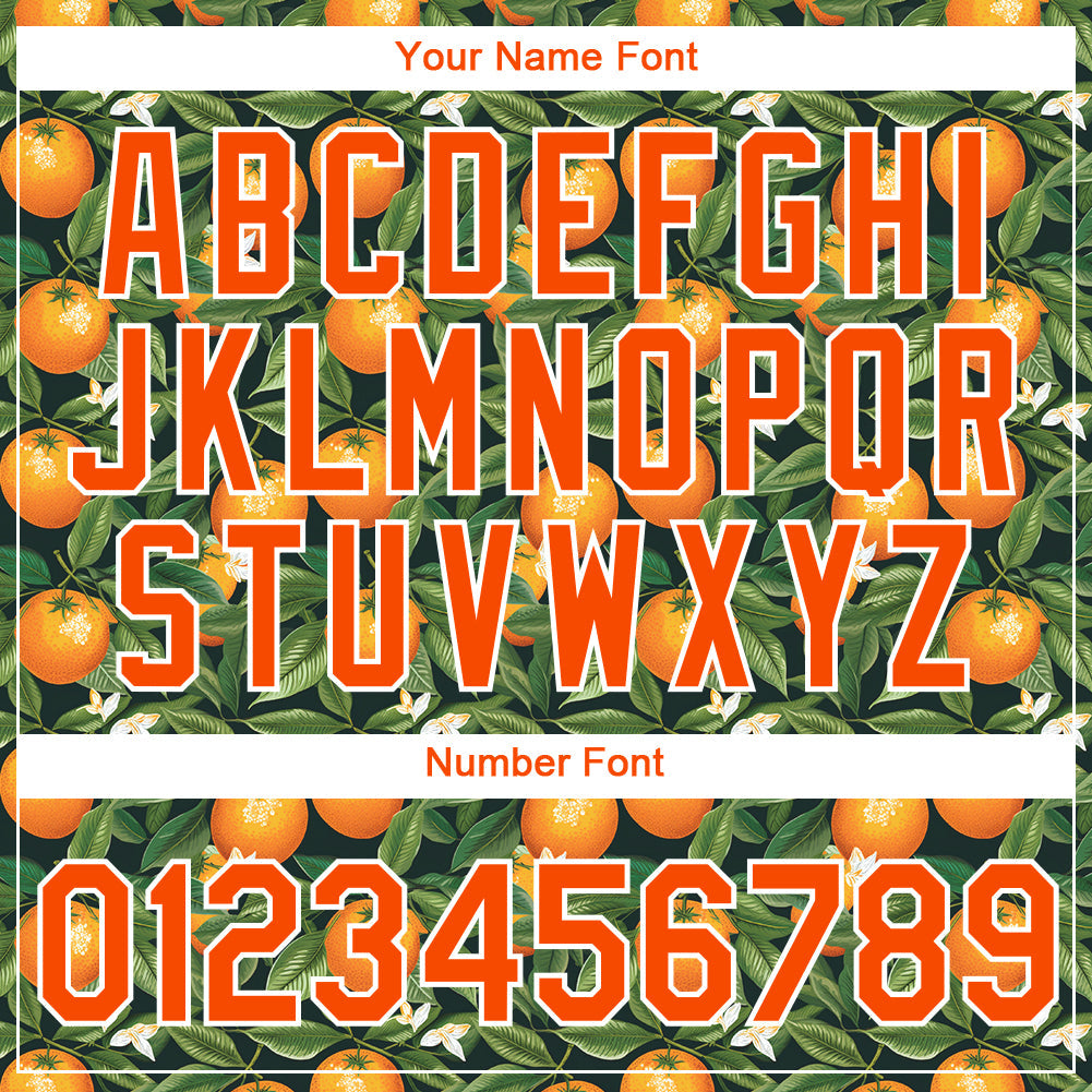 Custom Green Orange-White 3D Pattern Design Orange Citrus Fruit Performance T-Shirt view 4