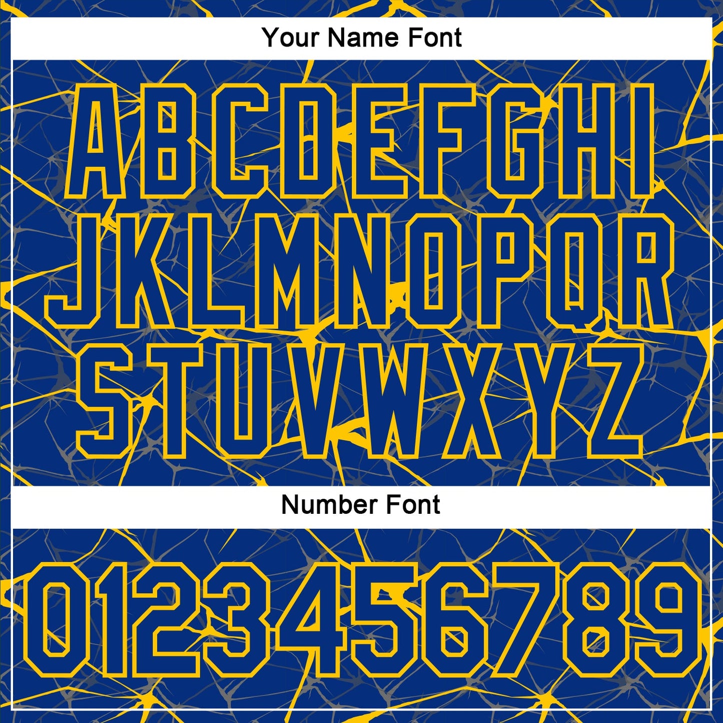 Custom Royal Yellow 3D Pattern Design Abstract Network Performance T-Shirt view 4