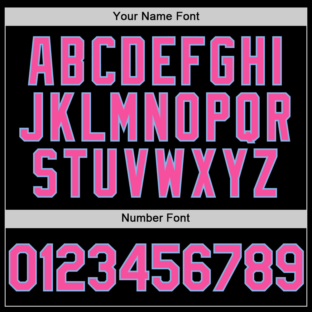 Custom Black Pink-Light Blue 3D Pattern Design Gradient Style Twinkle Star Authentic Baseball Jersey view 5
