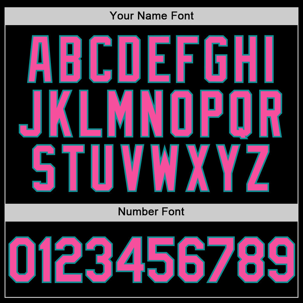 Custom Black Pink-Teal 3D Pattern Design Gradient Style Twinkle Star Authentic Baseball Jersey view 5