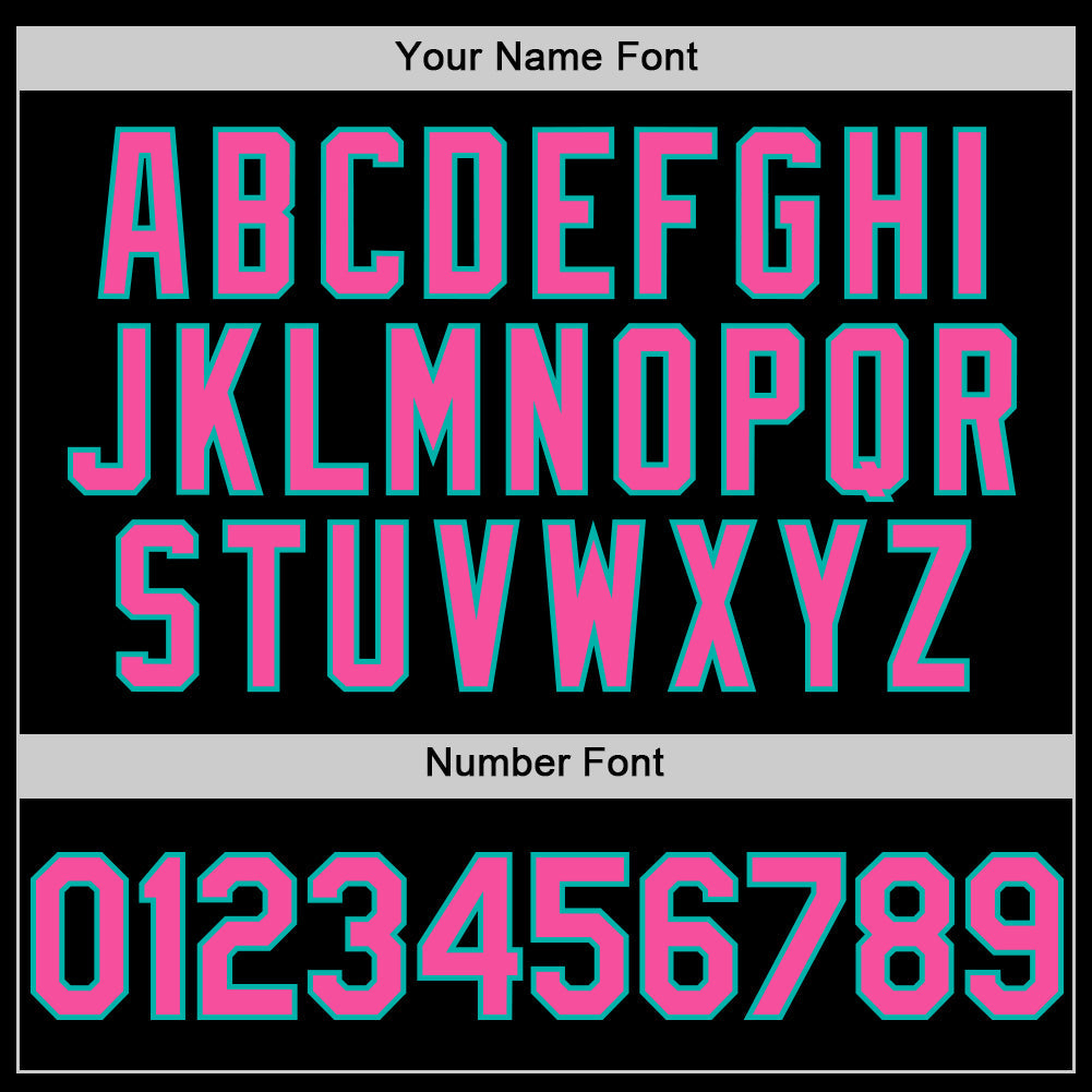 Custom Black Pink-Aqua 3D Pattern Design Gradient Style Twinkle Star Authentic Baseball Jersey view 5