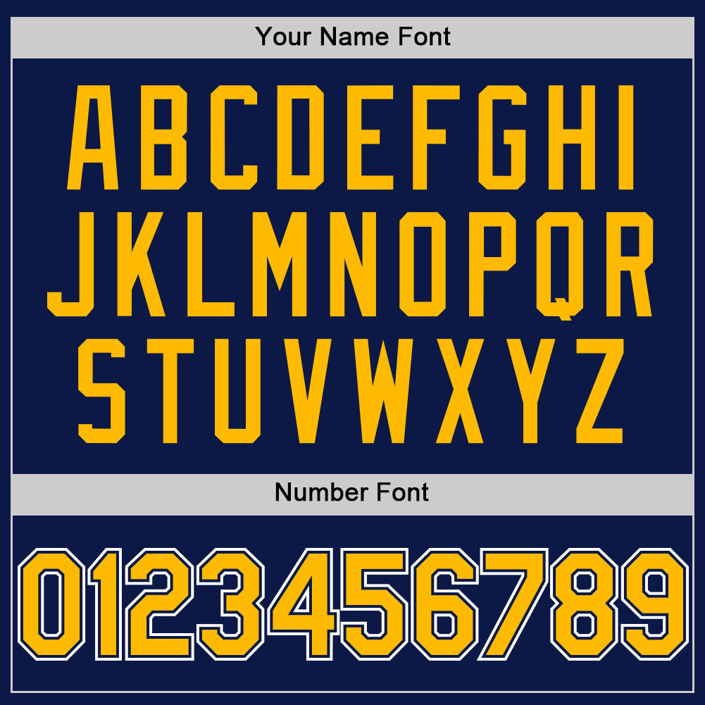 Custom Navy Gold-White 3D Pattern Design Gradient Style Twinkle Star Authentic Baseball Jersey view 5