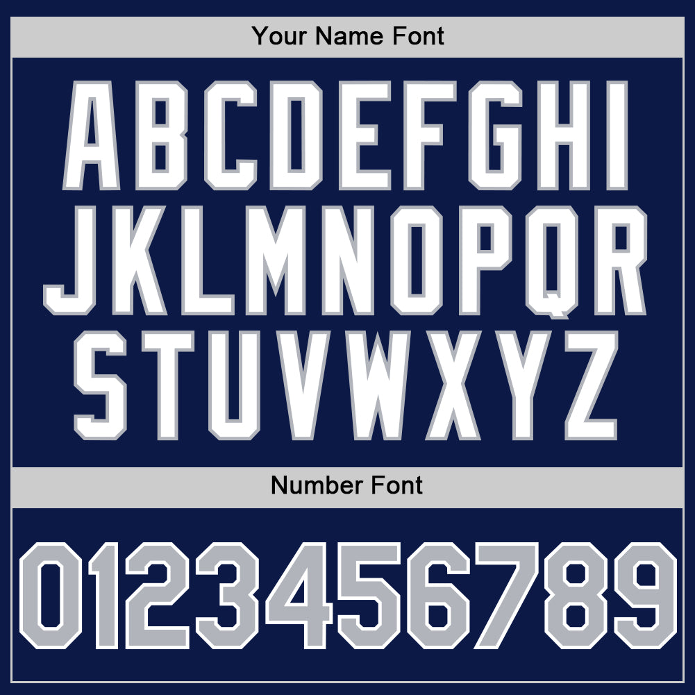 Custom Navy Gray-White 3D Pattern Design Gradient Style Twinkle Star Authentic Baseball Jersey view 5
