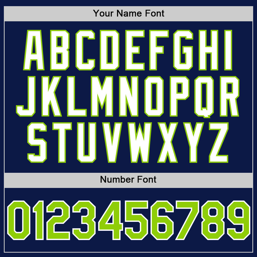 Custom Navy Neon Green-White 3D Pattern Design Gradient Style Twinkle Star Authentic Baseball Jersey view 5