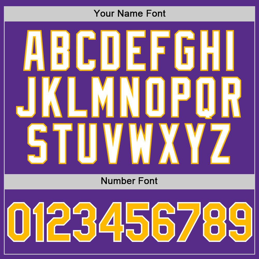Custom Purple Gold-White 3D Pattern Design Gradient Style Twinkle Star Authentic Baseball Jersey view 5
