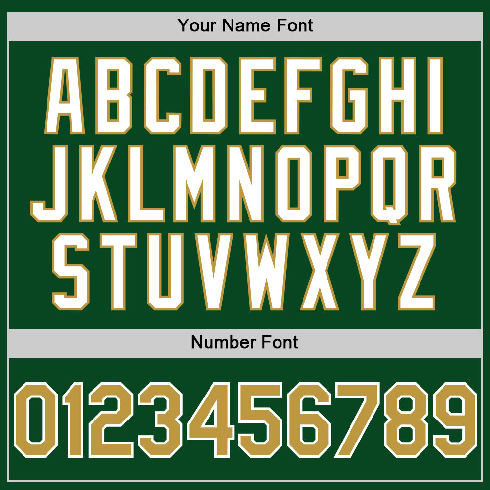 Custom Green Old Gold-White 3D Pattern Design Gradient Style Twinkle Star Authentic Baseball Jersey view 5
