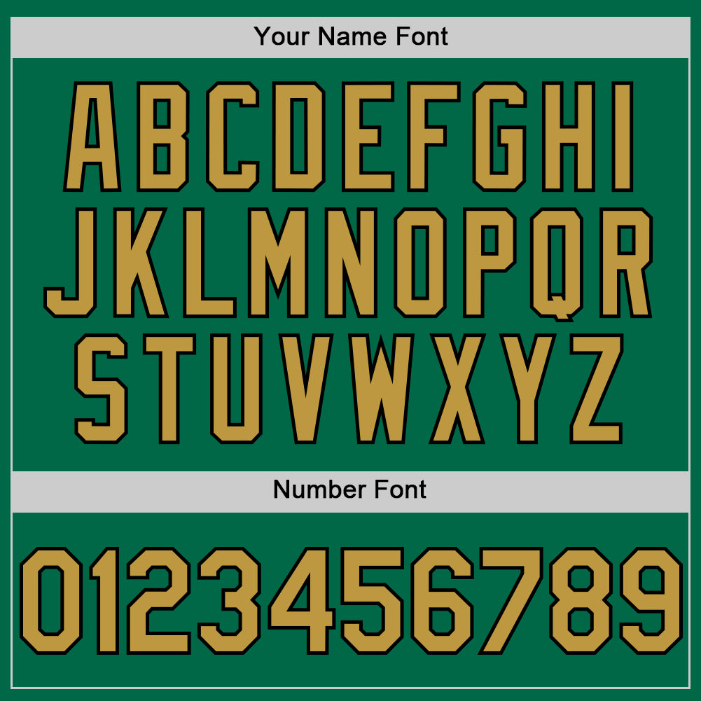 Custom Kelly Green Old Gold-Black 3D Pattern Design Gradient Style Twinkle Star Authentic Baseball Jersey view 5