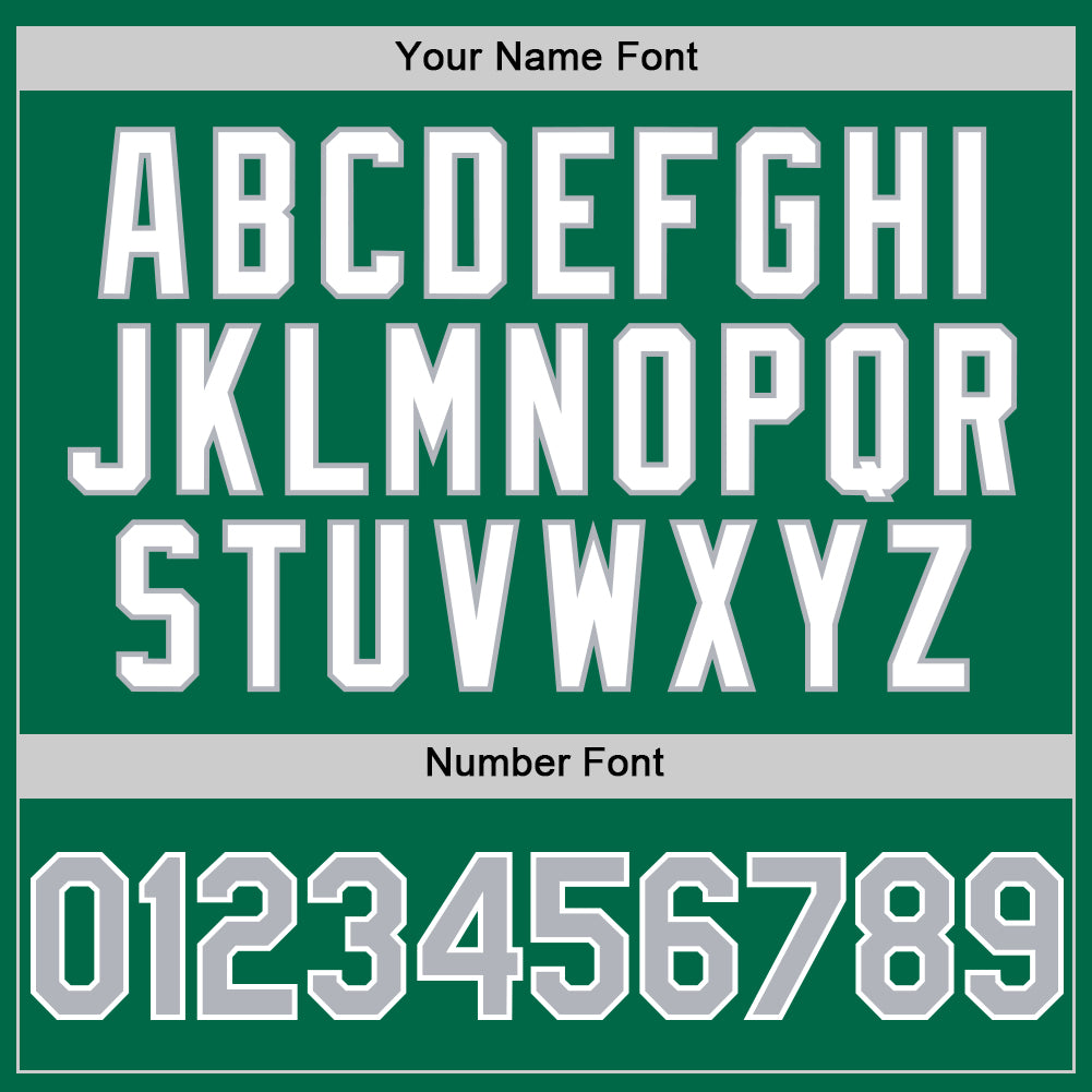 Custom Kelly Green Gray-White 3D Pattern Design Gradient Style Twinkle Star Authentic Baseball Jersey view 5