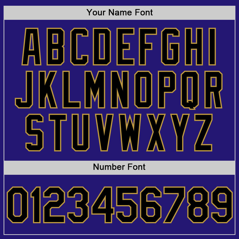 Custom Dark Purple Black-Old Gold 3D Pattern Design Gradient Style Twinkle Star Authentic Baseball Jersey view 5