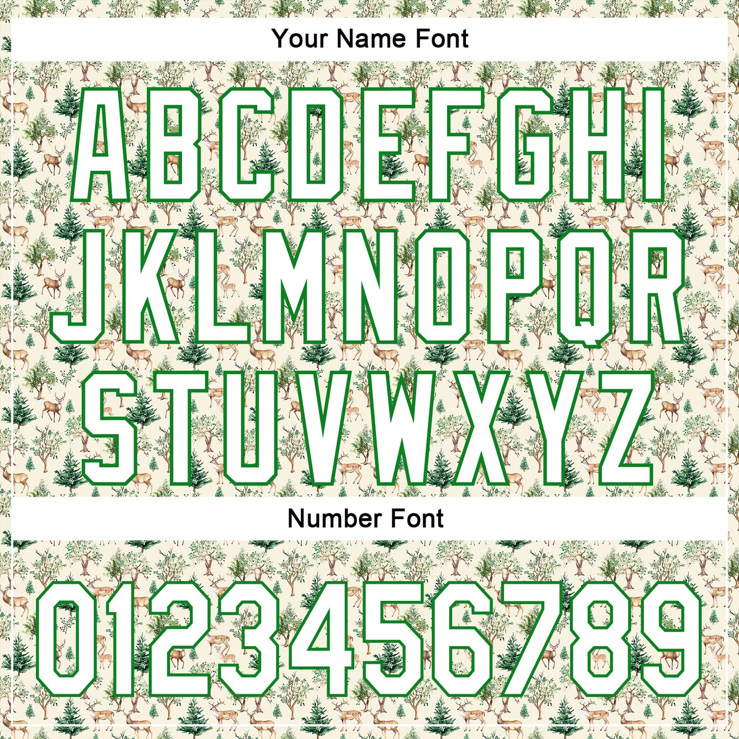 Custom Cream White-Grass Green 3D Pattern Design Animal Deer Authentic Baseball Jersey view 5