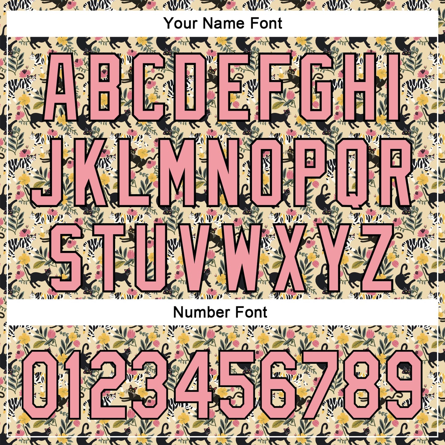 Custom Cream Medium Pink-Black 3D Pattern Design Animal Cat Authentic Baseball Jersey view 5