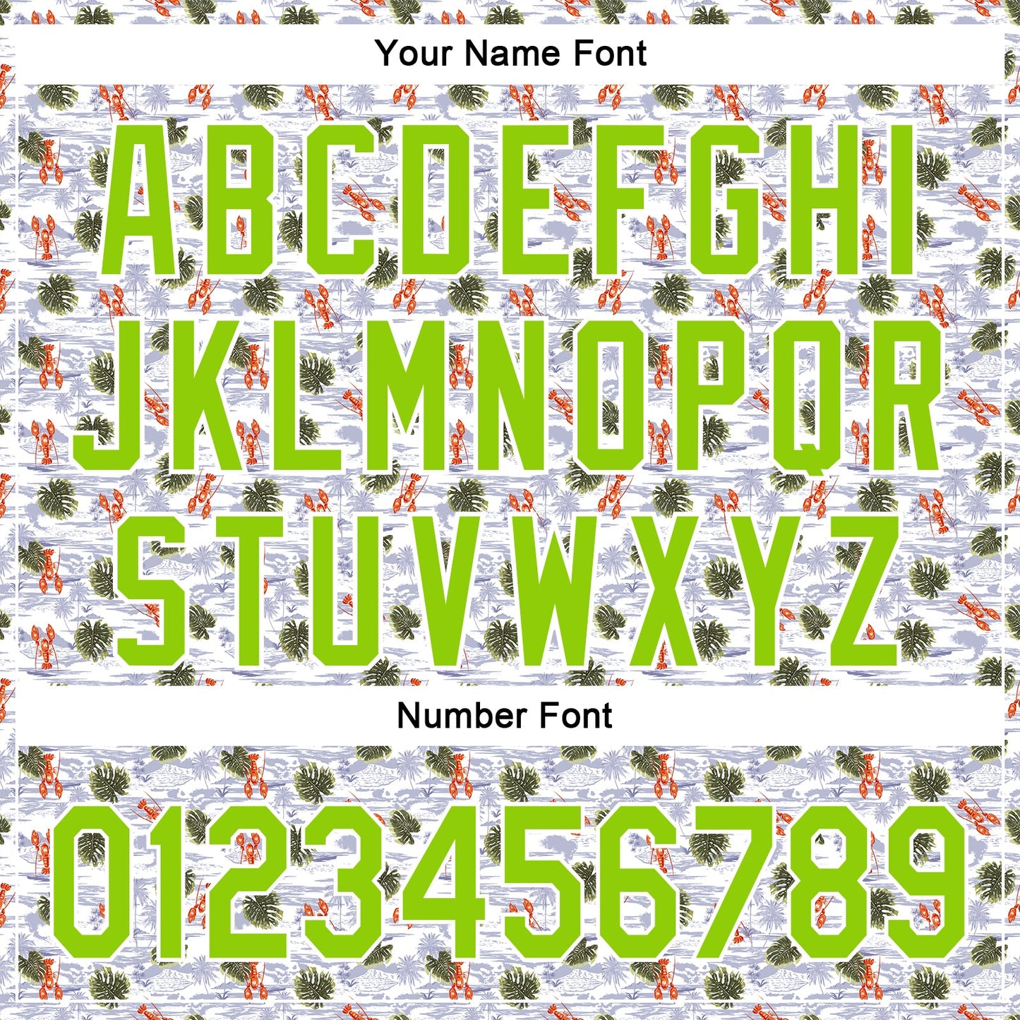 Custom White Neon Green 3D Pattern Design Animal Lobster And Hawaii Palm Trees Authentic Baseball Jersey view 5