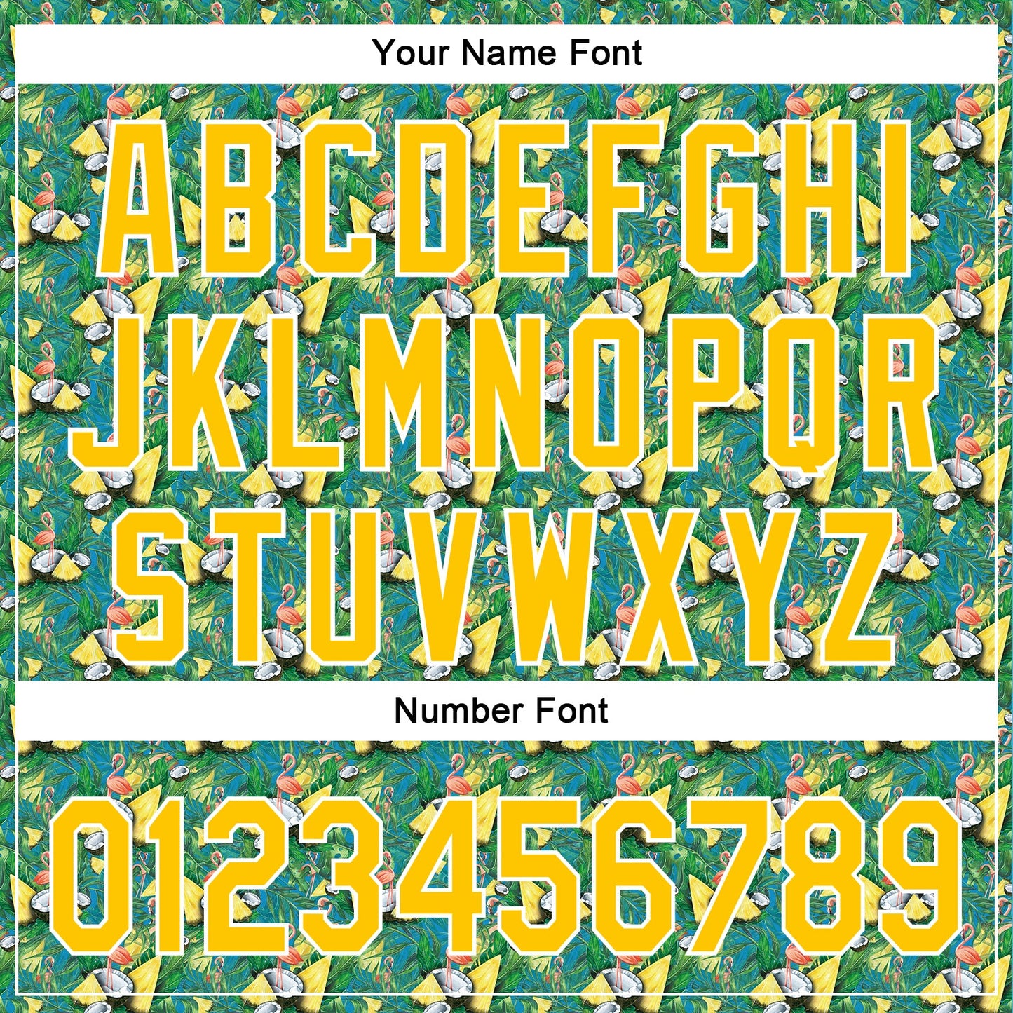 Custom Green White-Yellow 3D Pattern Design Animal Flamingo And Hawaii Palm Leaves Authentic Baseball Jersey view 5