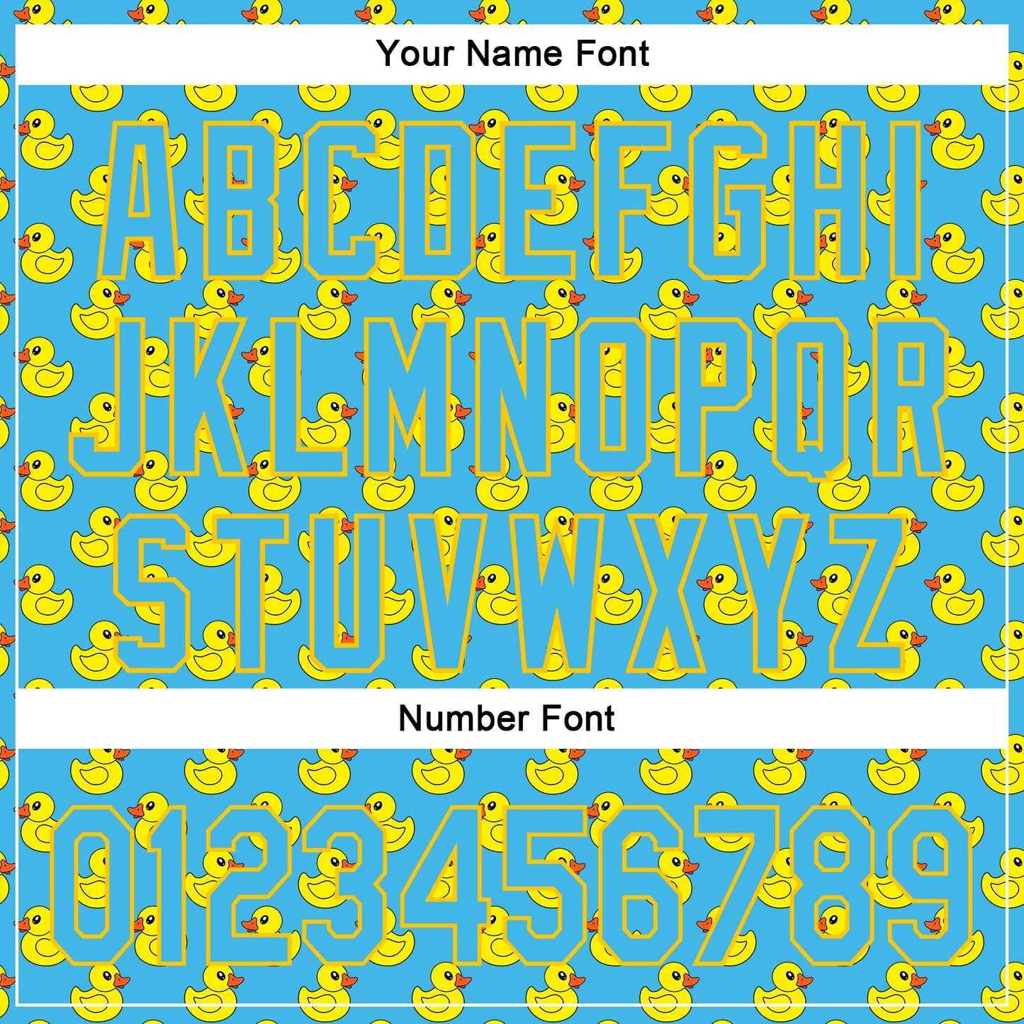 Custom Sky Blue Yellow 3D Pattern Design Animal Duck Authentic Baseball Jersey view 5