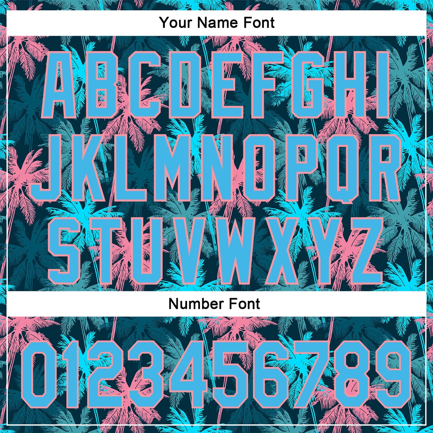 Custom Black Sky Blue-Medium Pink 3D Pattern Design Tropical Hawaii Palm Trees Authentic Baseball Jersey view 5
