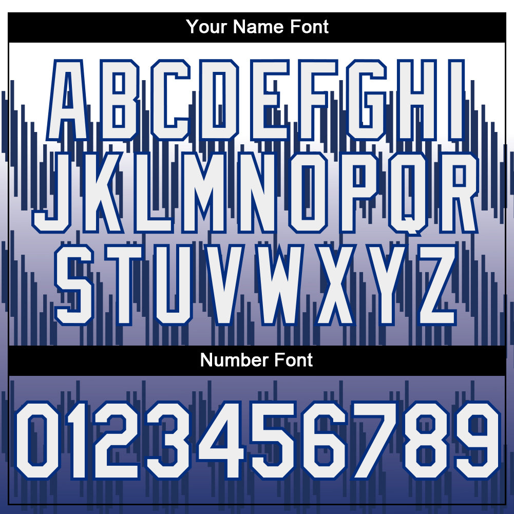 Custom White Royal 3D Pattern Design Lines Authentic Baseball Jersey view 5