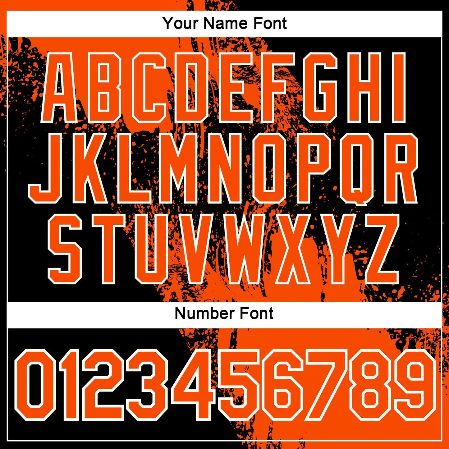 Custom Orange Black-White 3D Pattern Design Abstract Brush Stroke Performance T-Shirt view 5