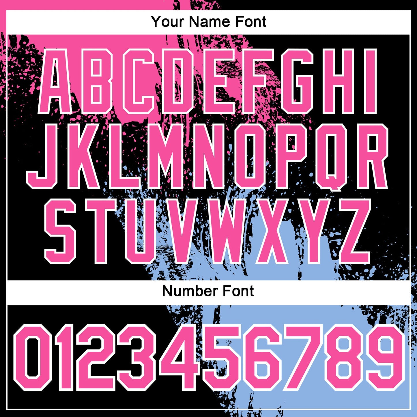 Custom Pink Black-Light Blue 3D Pattern Design Abstract Brush Stroke Performance T-Shirt view 4