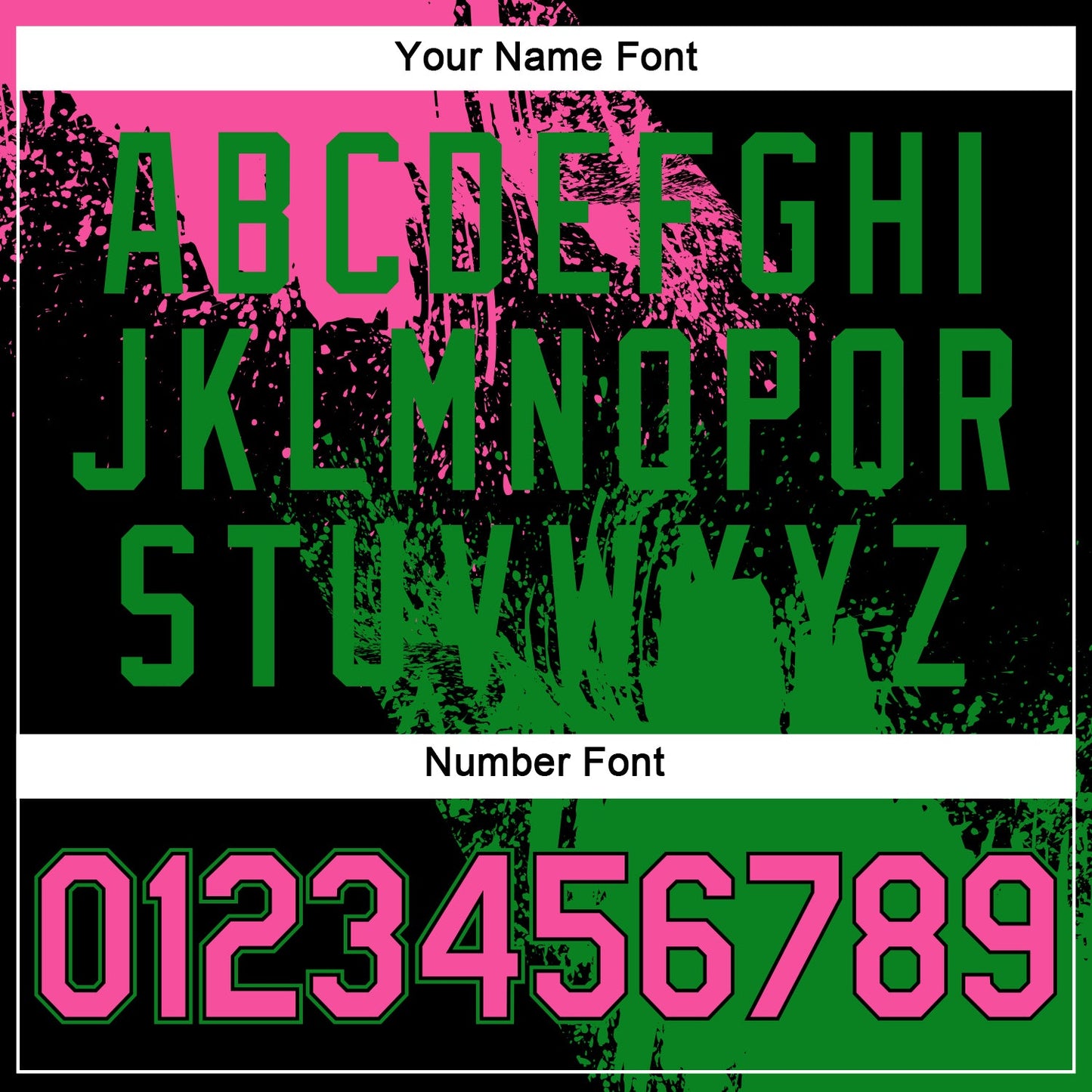 Custom Black Pink-Grass Green 3D Pattern Design Abstract Brush Stroke Performance T-Shirt view 5