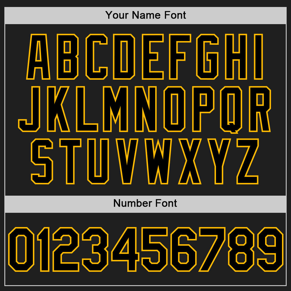 Custom Black Gold 3D Pattern Design Confetti Authentic Baseball Jersey view 5