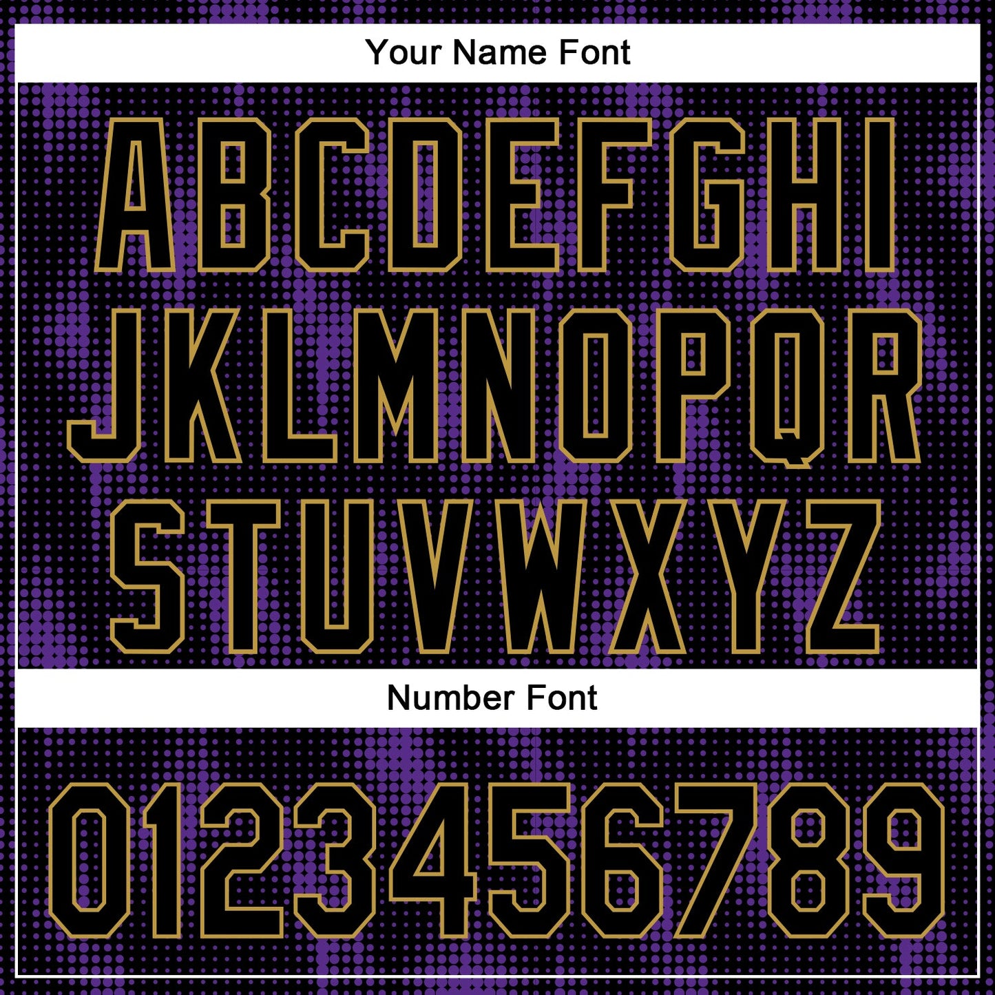 Custom Black Purple-Old Gold 3D Pattern Design Halftone Dots Authentic Baseball Jersey view 5