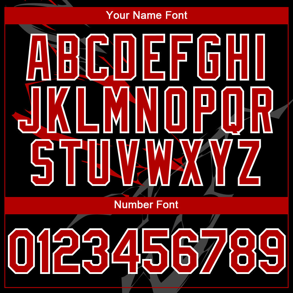 Custom Black Red-White 3D Pattern Design Lightning Authentic Baseball Jersey view 5