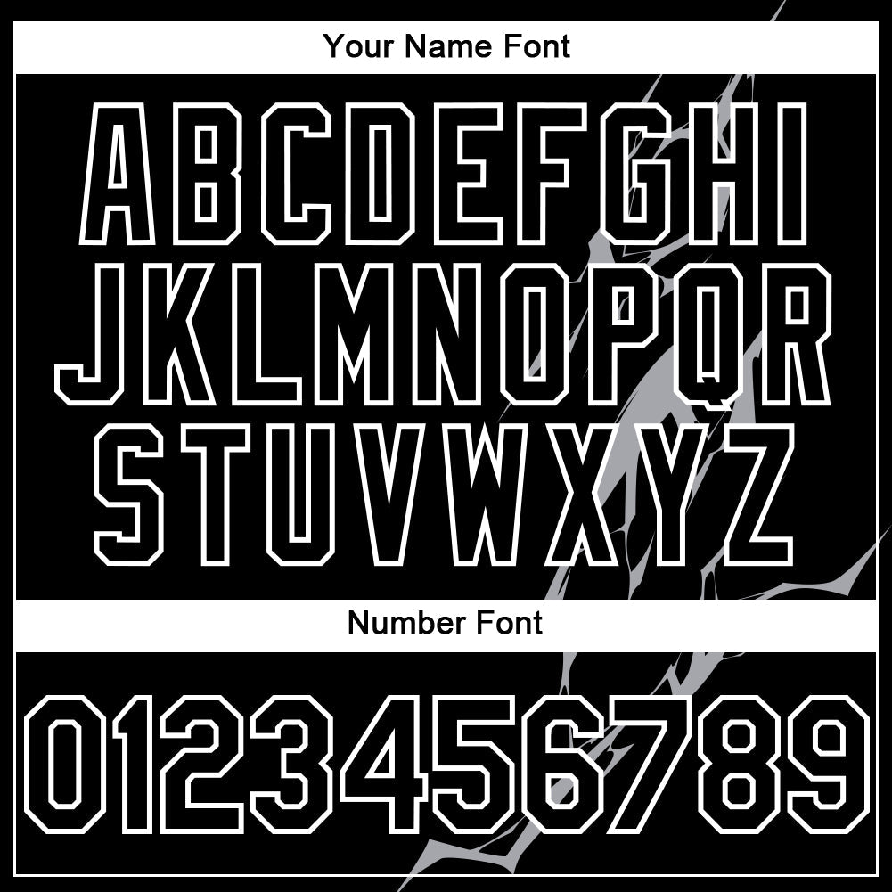 Custom Black Gray-White 3D Pattern Design Lightning Authentic Baseball Jersey view 5