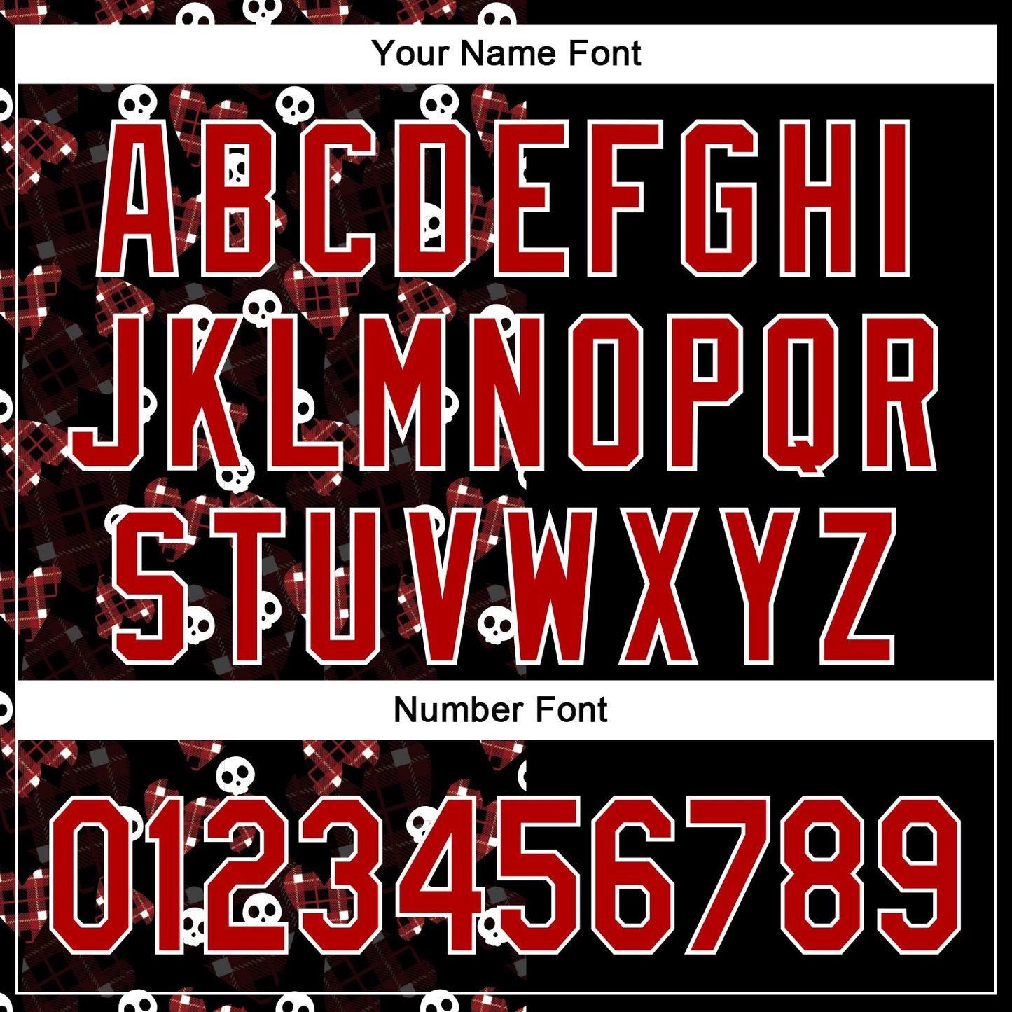 Custom Black Red-White 3D Gothic Style Skull Authentic Baseball Jersey view 5