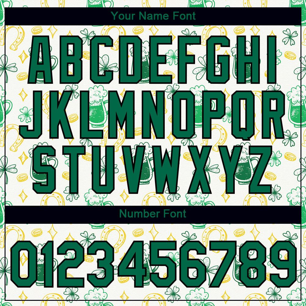 Custom White Kelly Green-Black 3D Pattern Design Beer And St.Patrick's Day Performance T-Shirt view 4