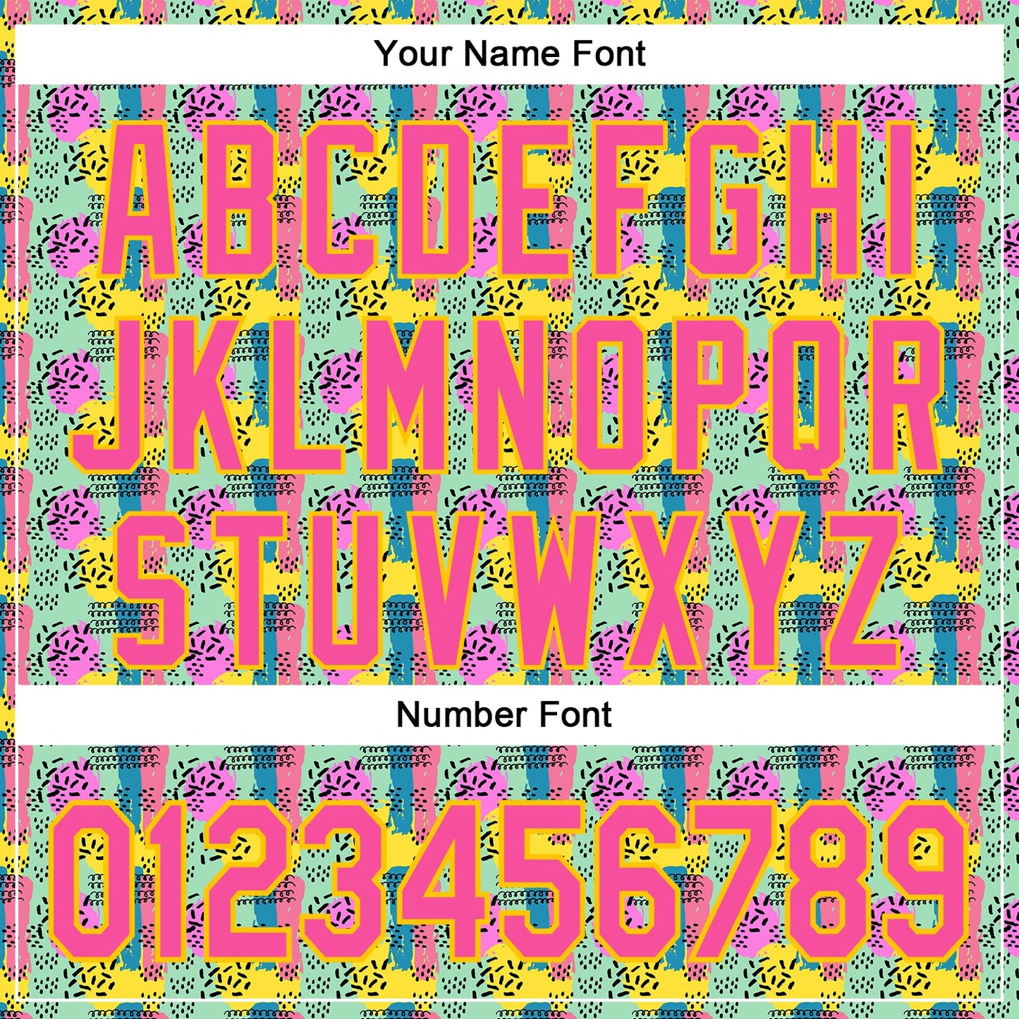 Custom Green Pink-Yellow 3D Pattern Design Color Brush Blocks Authentic Baseball Jersey view 5