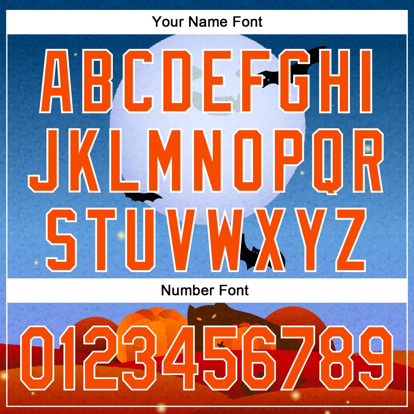 Custom Blue Orange-White 3D Halloween Authentic Baseball Jersey view 5